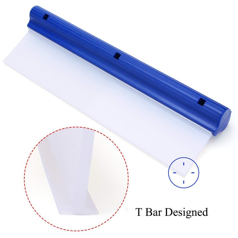 Forgrace Car Squeegee 12 Inch Flexible T-Bar Water Blade Silicone Squeegee for Car or Home Glass Blue Handle - Image 2